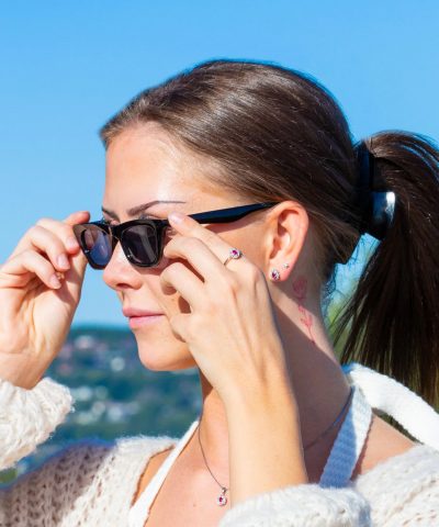 Diana Diamantring med rubin i hvitt gull, 0.03ct TW/SI - Bilde 3