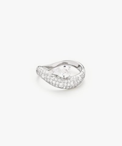 Philippa Studios Wave Pear Pave Ring